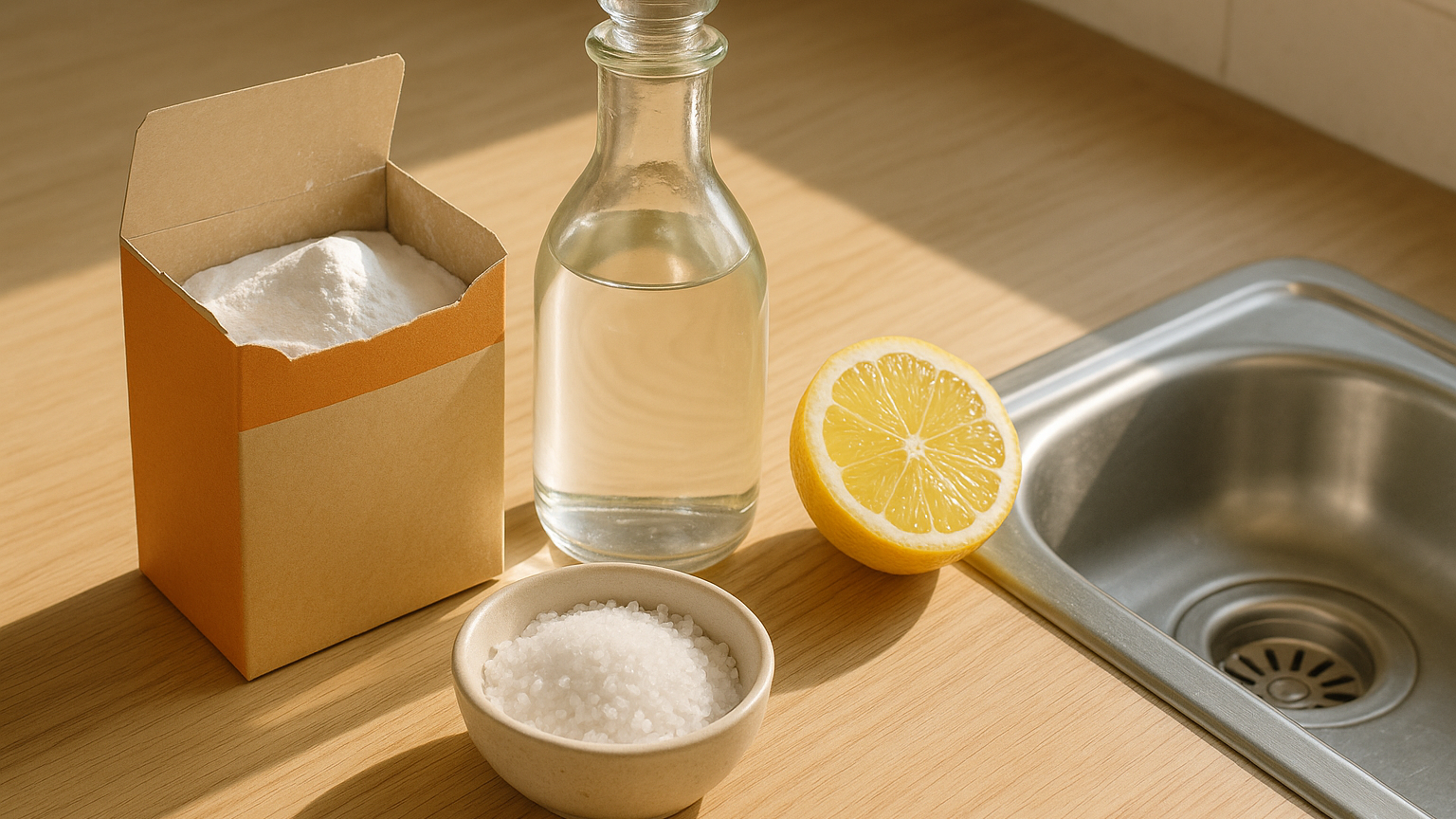 Bicarbonate, vinaigre blanc, gros sel et citron : les ingrédients du débouchage naturel