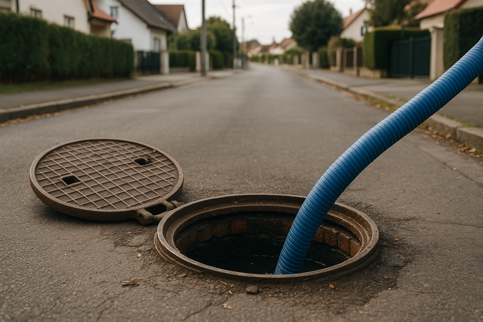 Curage d'une canalisation par un regard d'égout